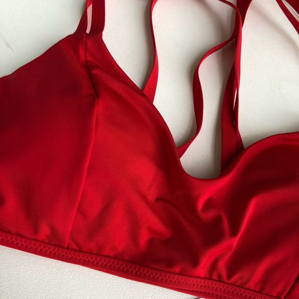 Athleta South Swell Bikini Swim Top Radiant Red S - Picture 4 of 10